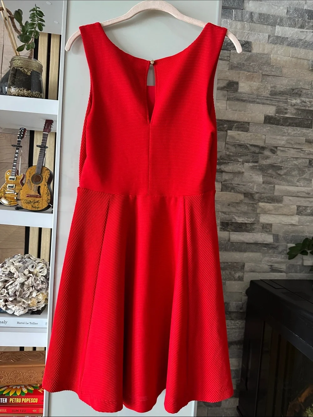 Express Red Sleeveless Fit & Flare Mini Dress